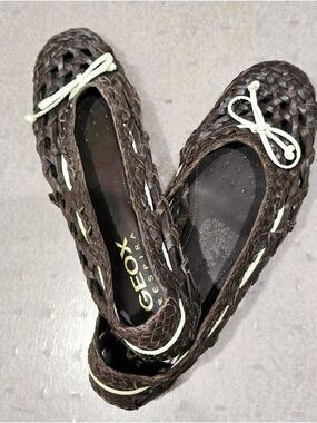 Geox Respira D91M4C Women's Woven Slip-On Sandals Flats Shoes Size 36